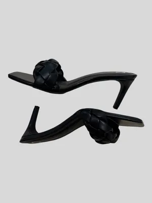 Journee Collection Black Open Toe Mule Heel Sandals Size 8 thumbnail 2