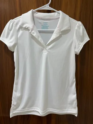 Cat and jack White golf shirt. thumbnail 1