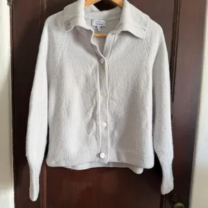 & Other Stories Light Gray Wool Blend Collared Cardigan Sweater Medium thumbnail 2