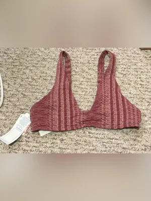 NWT Free People Seea Brasilia Bikini Top - Ripa brown red motif - medium thumbnail 7