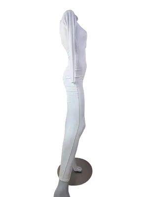 Naked Wardrobe Clean Girl Sculpting White Long Sleeve Bodycon Maxi Dress Med NWT thumbnail 4