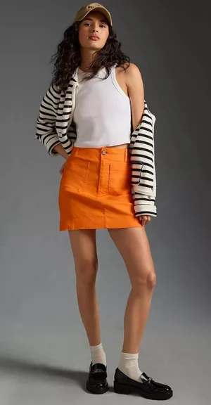 Anthropologie NWT $98 x Maeve Orange The Colette Skirt: Mini Edition XL thumbnail 1