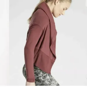 ATHLETA Nirvana Open Cardigan in Maple Red‎ thumbnail 8