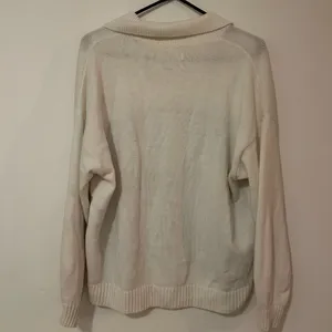Hollister off white maroon collared Retro Sweater Women size Large thumbnail 4