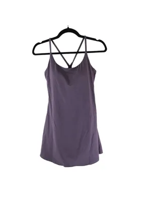 Halara SoftlyZero Plush Backless Active Dress Purple Built in Shorts S thumbnail 4
