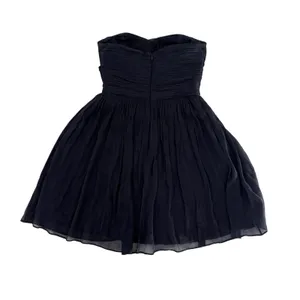 J.Crew Arabelle Strapless‎ Silk Chiffon Dress Navy Blue Size 4 Ruched Cocktail thumbnail 3