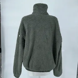 Vuori Women's Cozy Sherpa Jacket Green Fleece Jacket Olive Green Size Large thumbnail 6