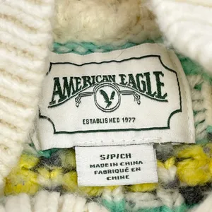 American Eagle‎ Chunky Sweater Women Small Fair Isle Mock Neck Nordic Hygge Cozy thumbnail 8