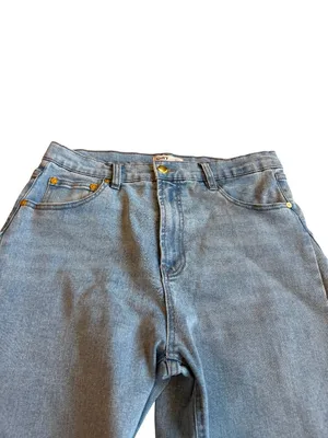 Oat New York Wide Leg Barrel Jeans Light Wash Denim Quiet Luxury Size 10/30 thumbnail 2