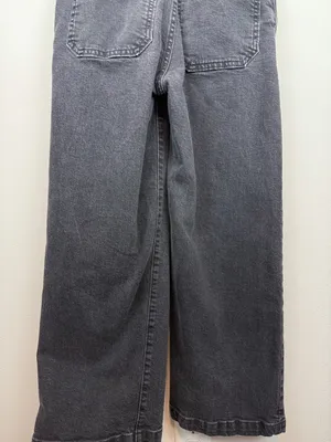 Levi’s Premium Ribcage Wide Leg Cropped Overalls Washed Black Size 25 thumbnail 11