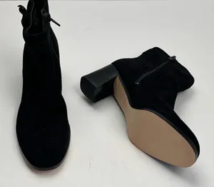 Kate‎ Spade Madelaine Womens Size 6B 6 Black Leather Suede Heeled Bootie Strap thumbnail 1