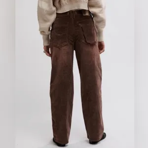 FREE‎ PEOPLE We The Free risk taker cord straight leg pants in chocolate truffle thumbnail 2