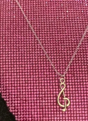 Sheet Music Treble Clef Necklace Concert Jewelry thumbnail 1