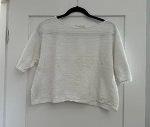 GUC Mango White Cropped Boxy T-Shirt thumbnail 1
