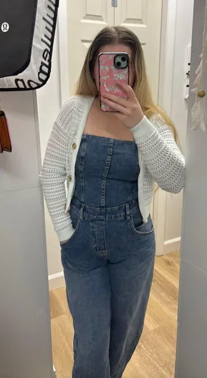 Hollister White Cropped Cardigan thumbnail 1