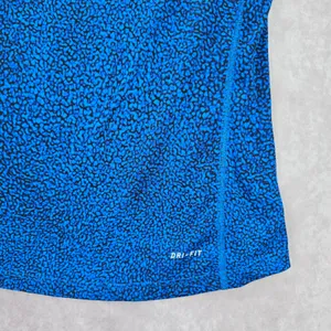 Nike Di Fit Blue Black Print‎ Short Sleeve Active Running Tshirt XS Extra Small thumbnail 6