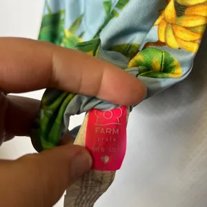 Farm Rio Praia Banana Palm Print Bikini Top Blue Green Large Charm Ties thumbnail 3