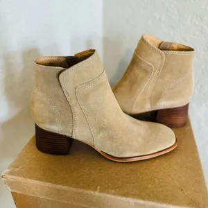 Lucky Brand Lilka Suede Bootie, Block Heel Size‎ 7, Dune Light Brown, NWT thumbnail 7