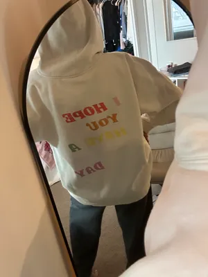 Olive Lynn I Hope You Have A Good Day Colorful Cream Hoodie thumbnail 5