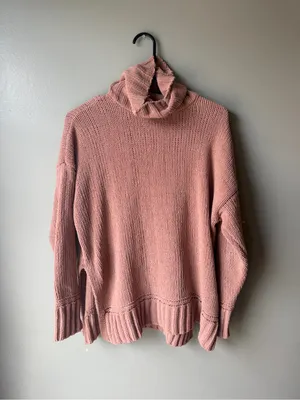 American Eagle Aerie Pink Chenille Turtleneck Sweater Women’s XS/TP thumbnail 2