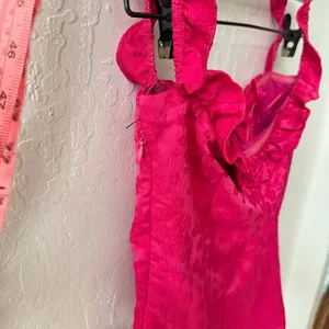 Line & Dot Hot Pink Penelope Mini Dress Ruffle Sleeve Off Shoulder Floral thumbnail 8