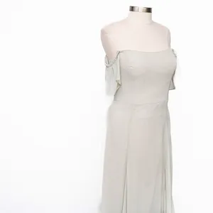 Jenny Yoo - ‎ Bridesmaid Elsie Off The Shoulder Flutter Sleeve Chiffon Dress thumbnail 8
