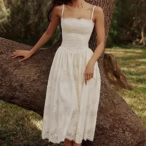 NWOT House of CB Chloe White Custom Lace + Cotton Midi Dress thumbnail 2