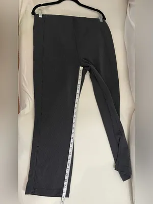 lululemon Ribbed Softstreme Zip leg High Rise Cropped 25” Pants Black Size 12 thumbnail 6