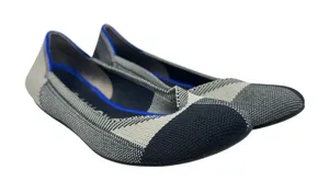 Rothy's The Flat Captoe Black White Plaid Check‎ Retired Ballerina Size 7 thumbnail 1