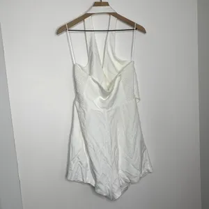 Amanda Uprichard Isadore Romper Linen White Womens XL Revolve thumbnail 4