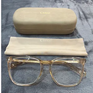 Chloé Eyeglasses Womens Honey Transparent Gold Square CE2740 53-16-140 thumbnail 1