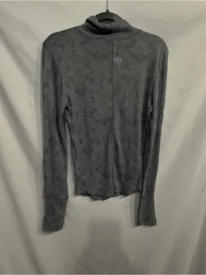 Free People Intimately You and I Gray/black Long Sleeve Turtleneck Top Small NEW thumbnail 4