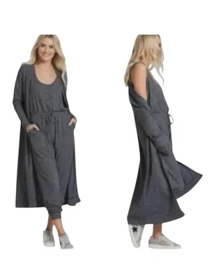 Free People FP Beach ☀︎︎ Bicoastal Open Duster Long Cardi ☀︎︎ Charcoal ☀︎︎ Small thumbnail 14