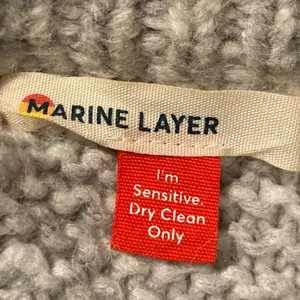 Marine Layer Dani cable knit gray alpaca blend crewneck sweater. Size S thumbnail 4