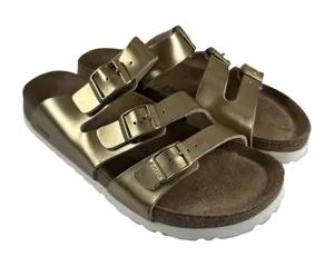 Birkenstock Betula Leo Soft Footbed Women's EU 38/US 7 Metallic Gold Birko-Flor thumbnail 1