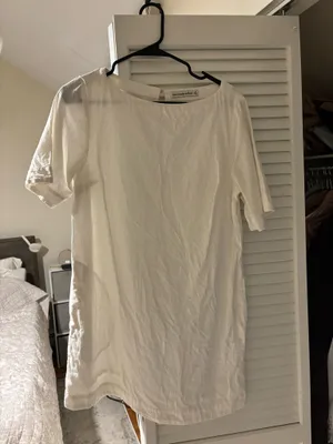 Abercrombie white linen structured tshirt mini dress thumbnail 4