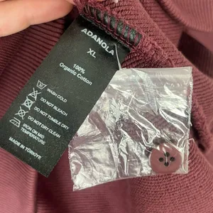 Adanola Slouchy oversized Button Up Sweatshirt Burgundy XL NWT thumbnail 10
