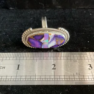 Purple Mojave & Opal With 925 Sterling Silver Ring Size 8 thumbnail 2