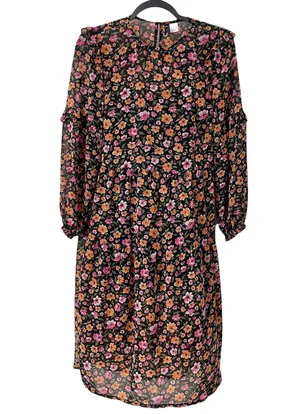 H&M Women’s Ruffle Trim Floral Midi Dress XS thumbnail 2