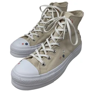 Converse Chuck Taylor Platform Beige Tan Embroidered Floral Flower Womens 11 thumbnail 4