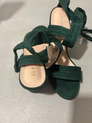 Allegra K Green elegant heel sandals thumbnail 2
