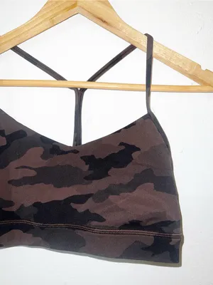 Lululemon Women's Camouflage Y Back Sports Bra - Black & Brown thumbnail 2
