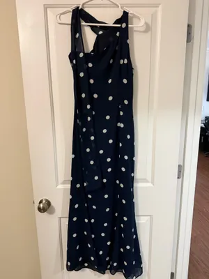 Navy Polka Dot Dress Blue Size 6 thumbnail 4