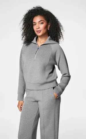 Spanx Women's AirEssentials Half Zip gray XL sold out thumbnail 1