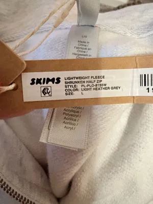 Skims Lightweight Fleece Shrunken Quarter Zip Pullover size large NWT thumbnail 10