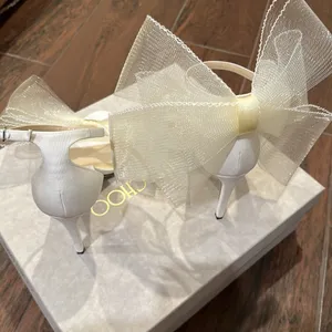 Jimmy Choo Aveline White Bow Heels thumbnail 9