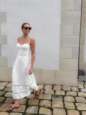 NWT Reformation Ronan Midi Dress Lace Ivory Tie Strap sz 4 thumbnail 7