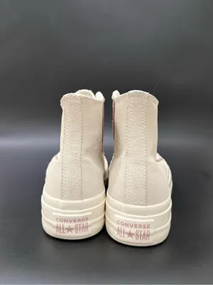 CONVERSE Chuck Taylor All Star Lift Platform High Tops Beige Suede Lilac Piping thumbnail 4