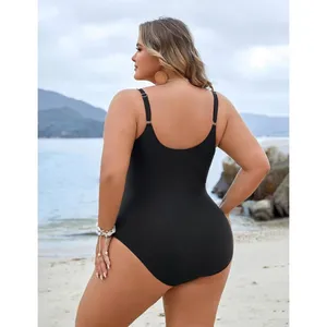Blooming Jelly BLACK Plus Size Bathing Suit Tummy Control Cut Out Swimsuit 3XL thumbnail 5