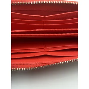 Coach Women's Beige/Orange Logo Zip-Around Wallet w/ Credit Card Slots thumbnail 5